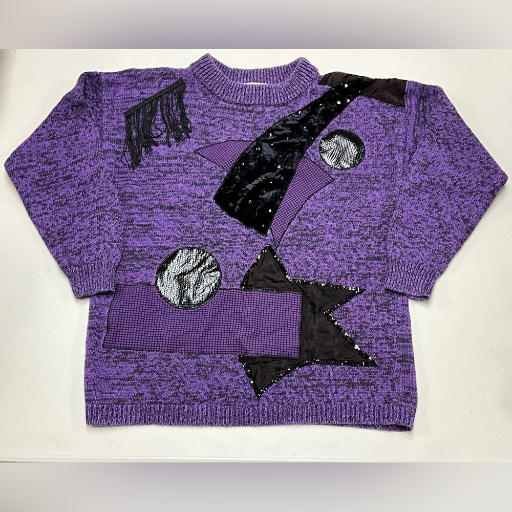 Purple Sweater 1980s - Size Large